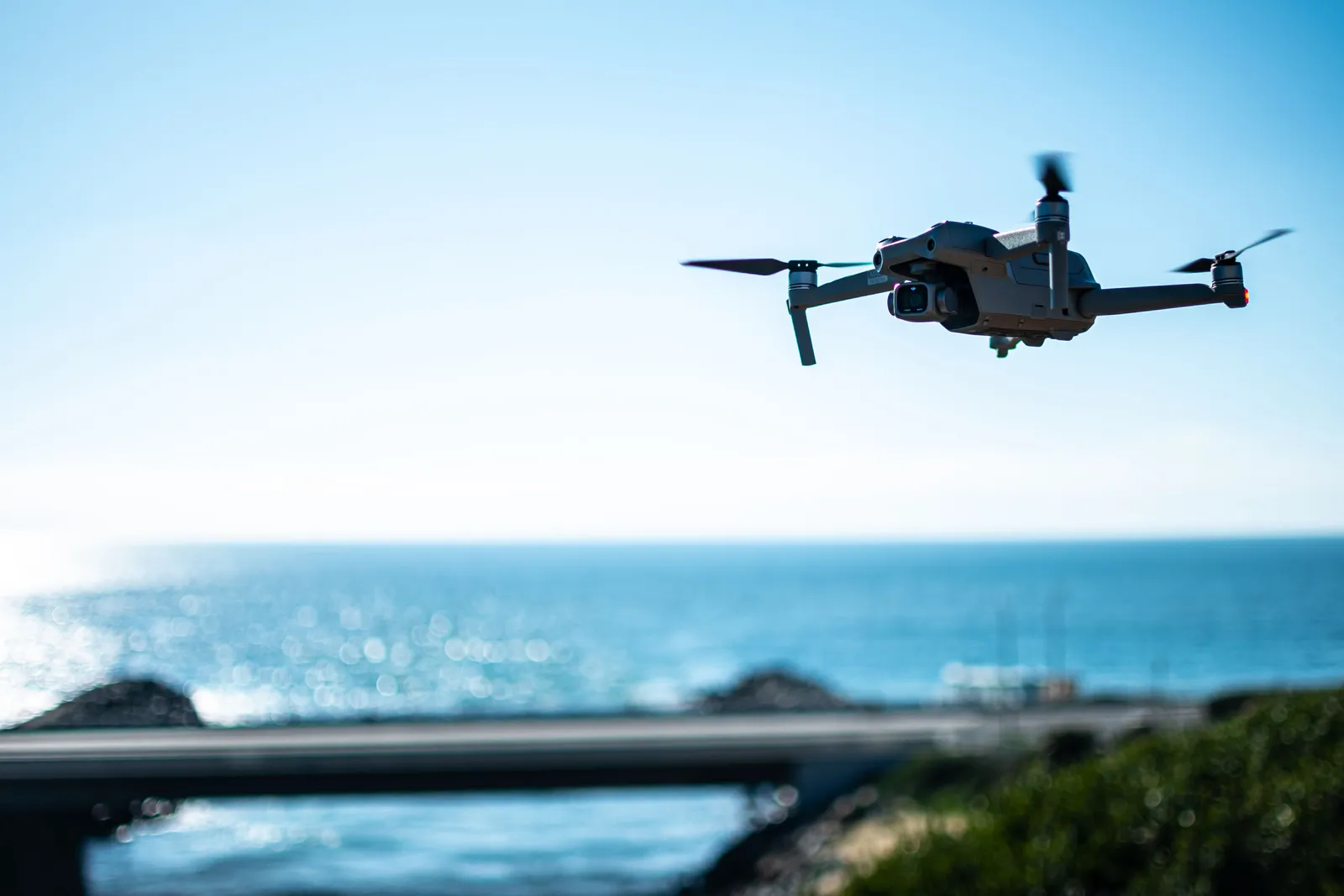 A drone filming from the air